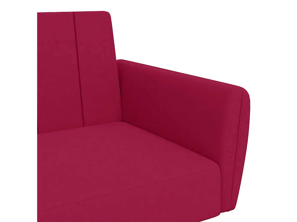 Schlafsofa 2-Sitzer Weinrot Samt