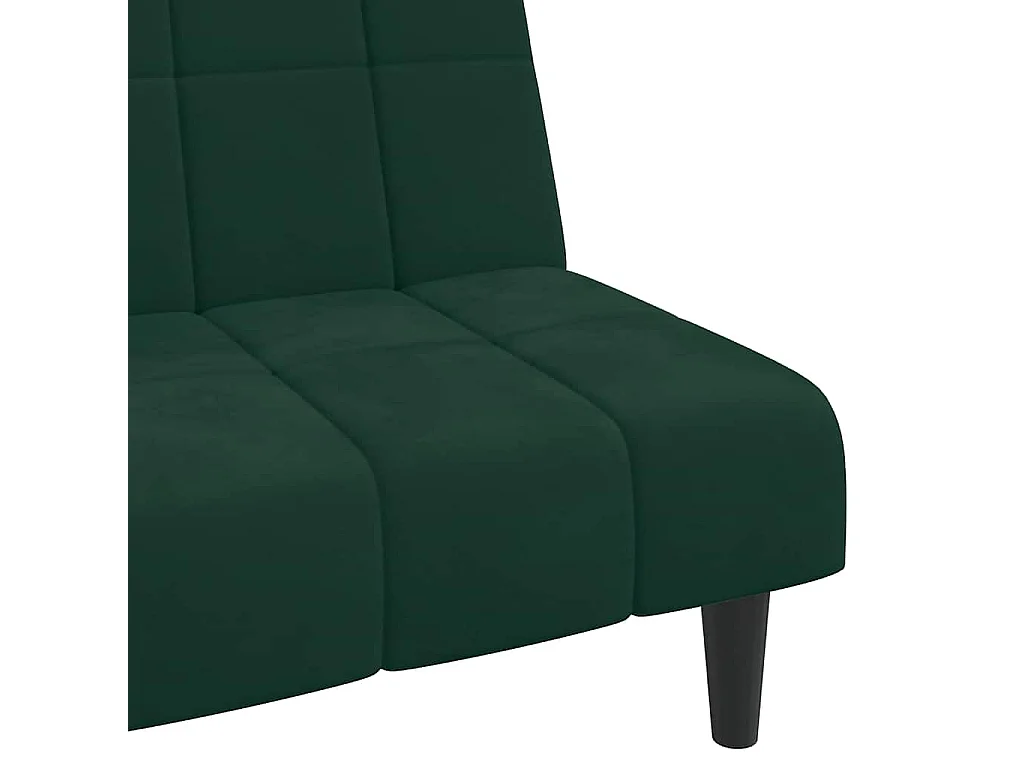 Sofá cama de 2 plazas terciopelo verde oscuro