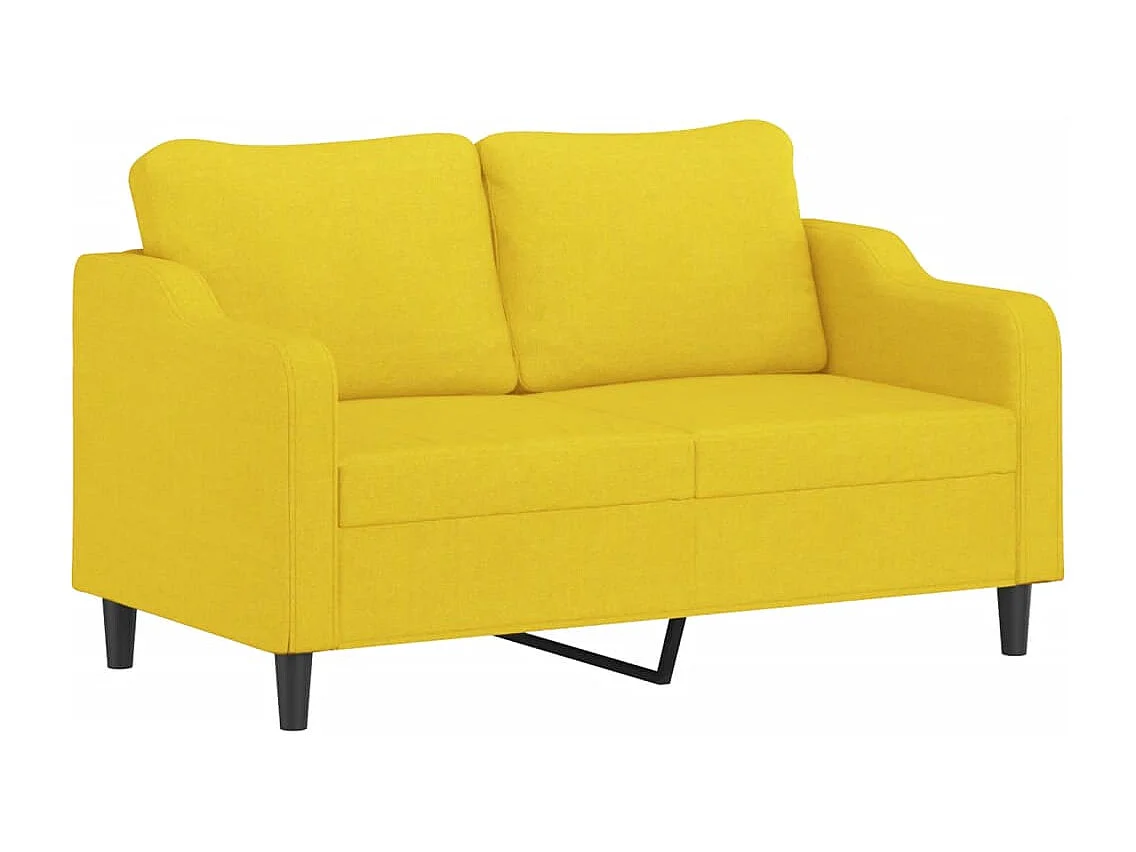 Ensemble de canapés 3 pcs avec coussins Jaune clair Tissu