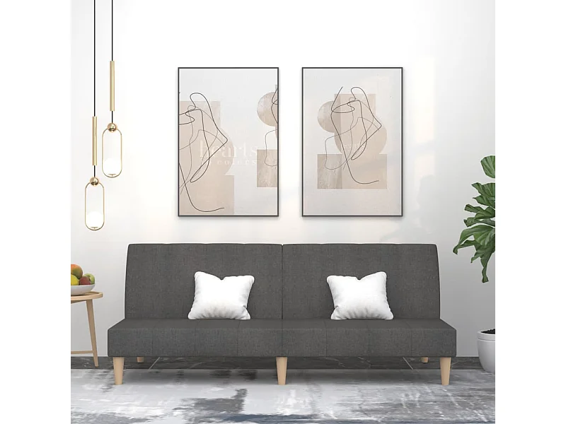 Slaapbank 2-zits stof donkergrijs