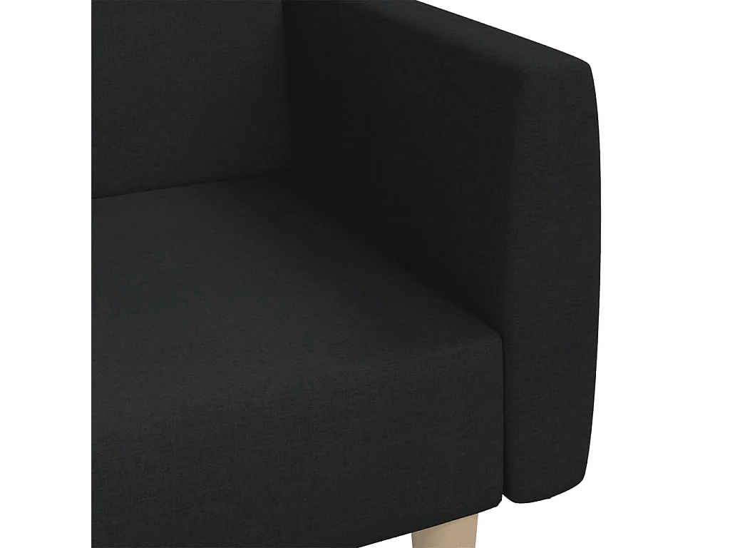 Schlafsofa 2-Sitzer Schwarz Stoff