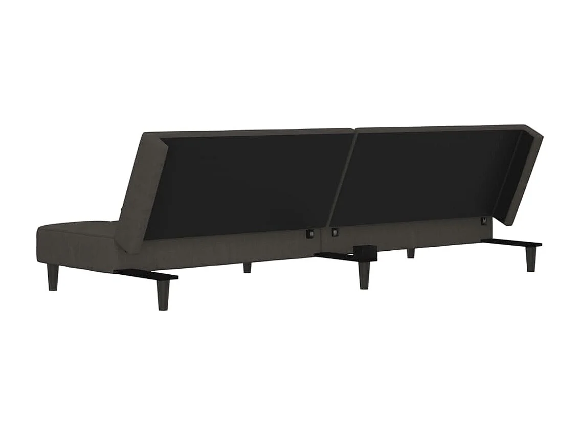 Schlafsofa 2-Sitzer mit 2 Kissen Dunkelgrau Samt