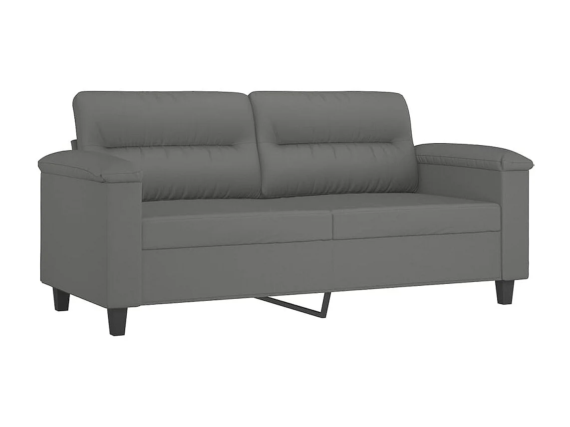 2-Sitzer-Sofa Dunkelgrau 140 cm Mikrofasergewebe