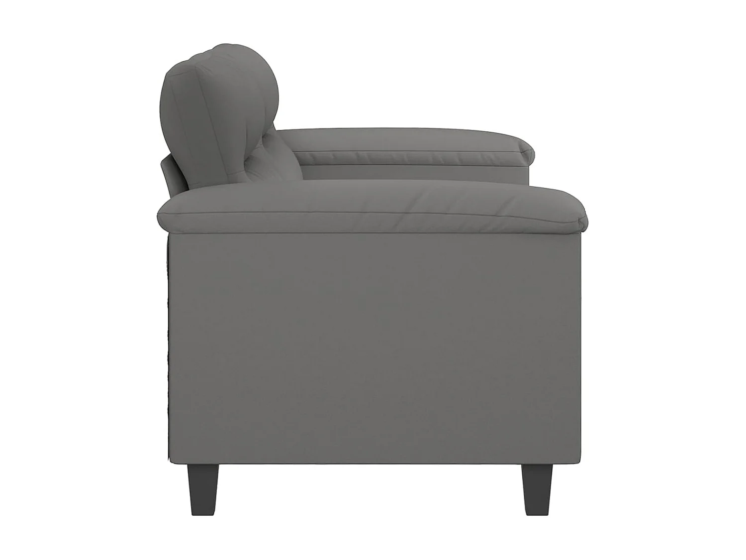 2-Sitzer-Sofa Dunkelgrau 140 cm Mikrofasergewebe