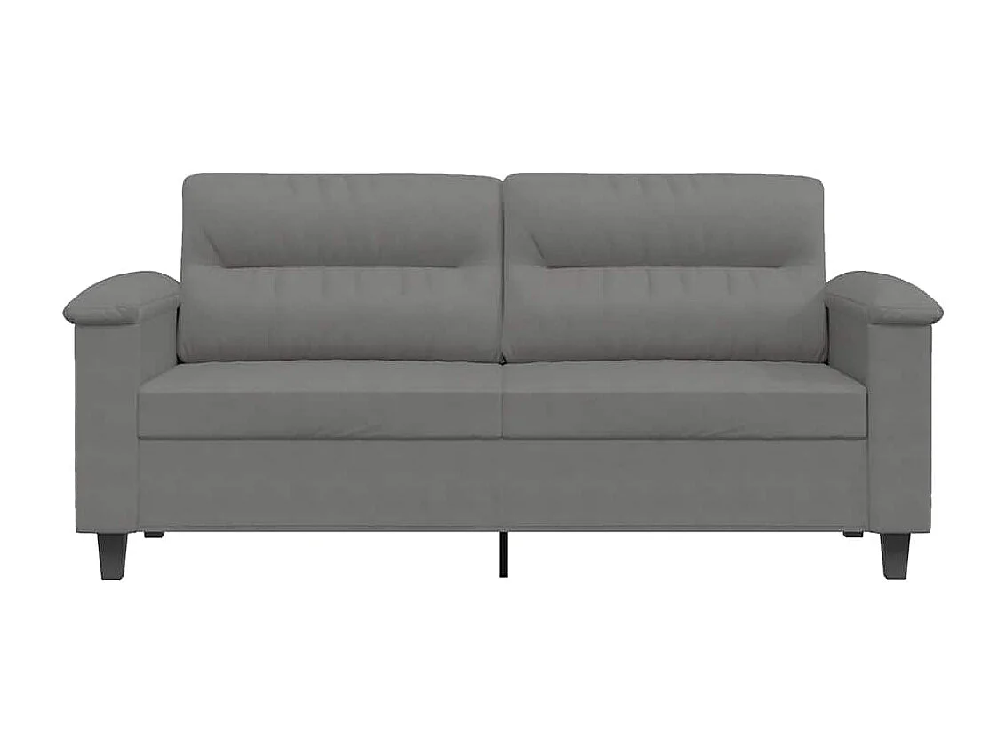 Canapé à 2 places Gris foncé 140 cm Tissu microfibre
