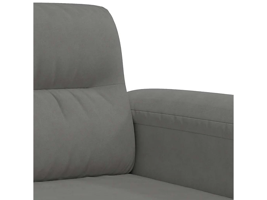 Canapé à 2 places Gris foncé 140 cm Tissu microfibre