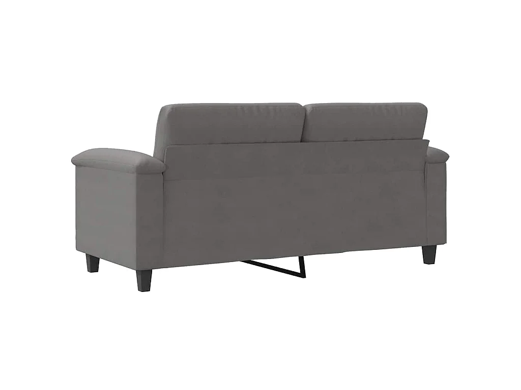 Sofá de 2 plazas de tela de microfibra gris oscuro 140 cm