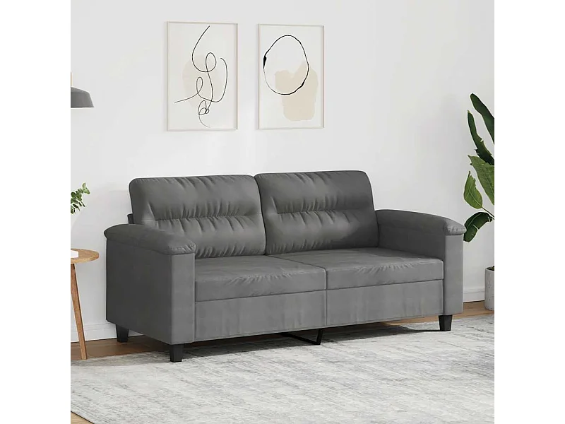2-Sitzer-Sofa Dunkelgrau 140 cm Mikrofasergewebe