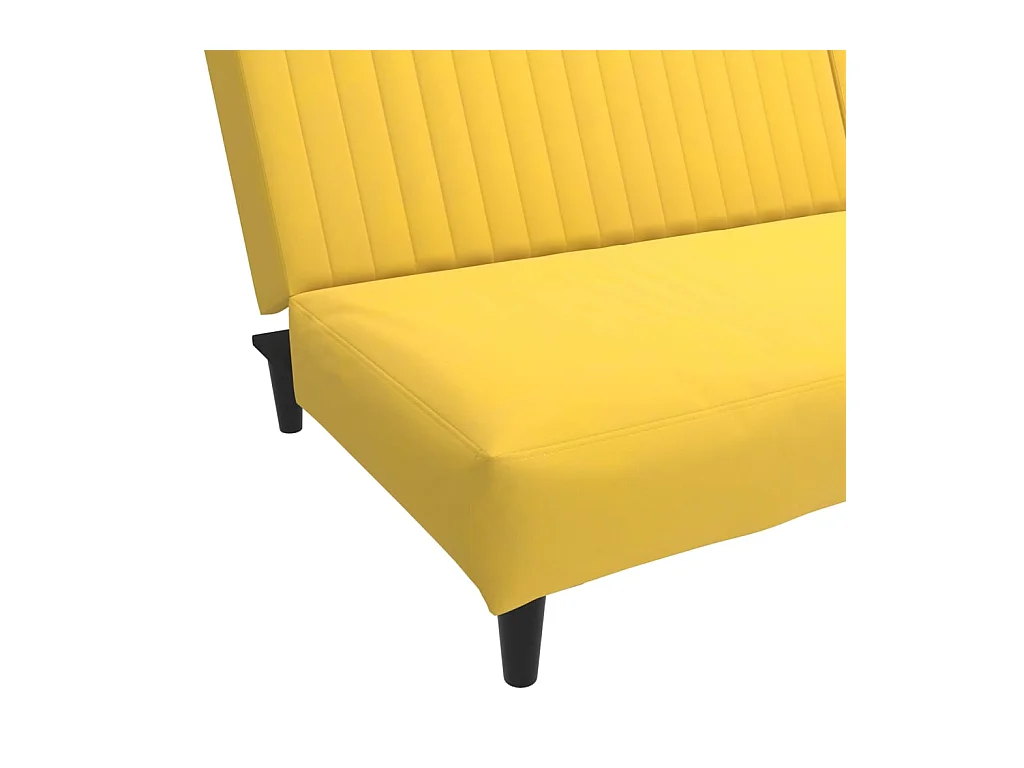 Schlafsofa 2-Sitzer Gelb Samt