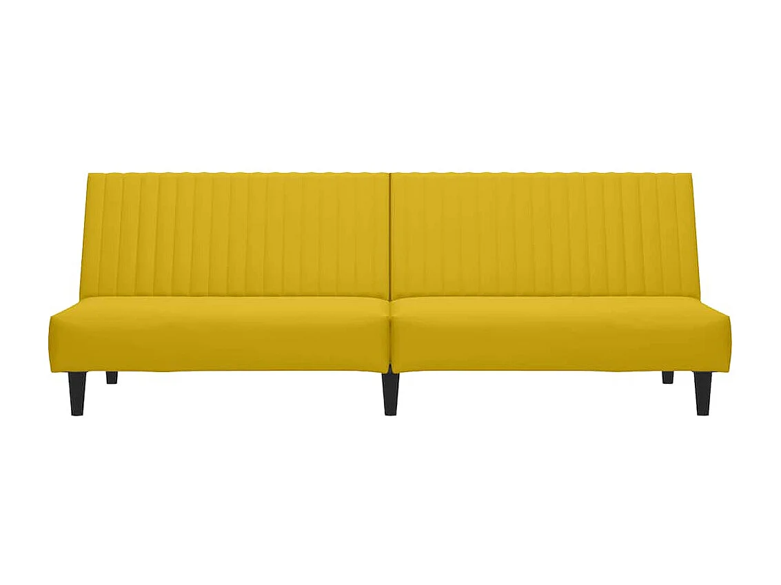 Schlafsofa 2-Sitzer Gelb Samt
