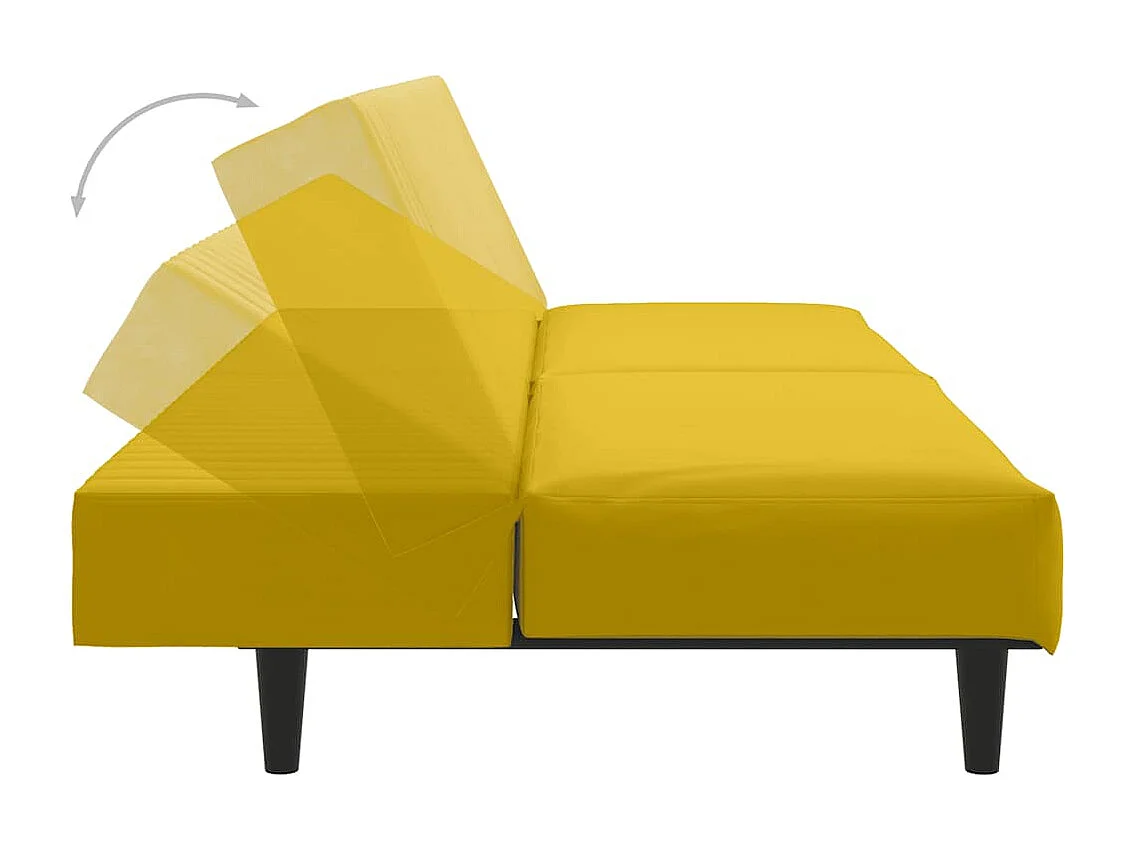 Schlafsofa 2-Sitzer Gelb Samt