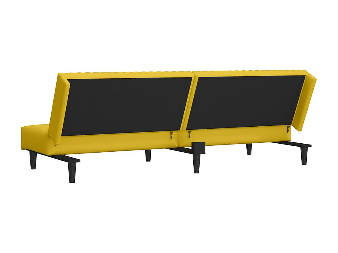 Schlafsofa 2-Sitzer Gelb Samt