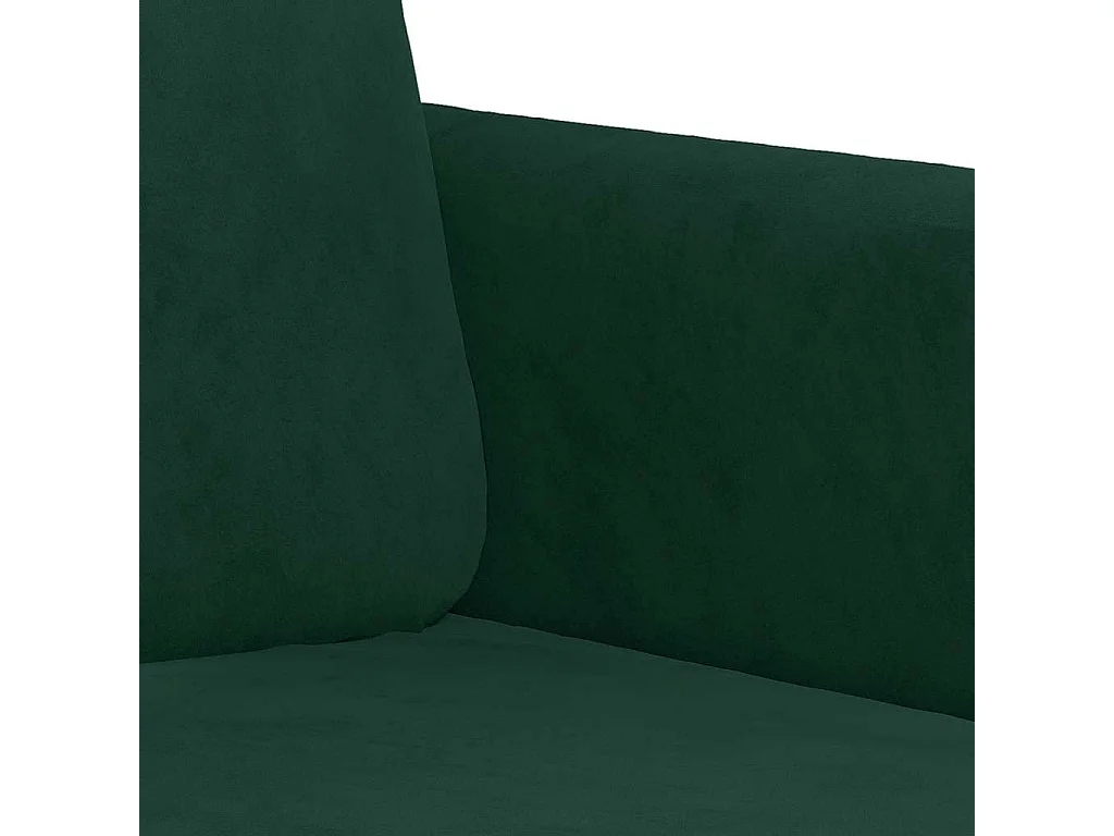 2-tlg. Sofagarnitur mit Kissen Dunkelgrün Samt