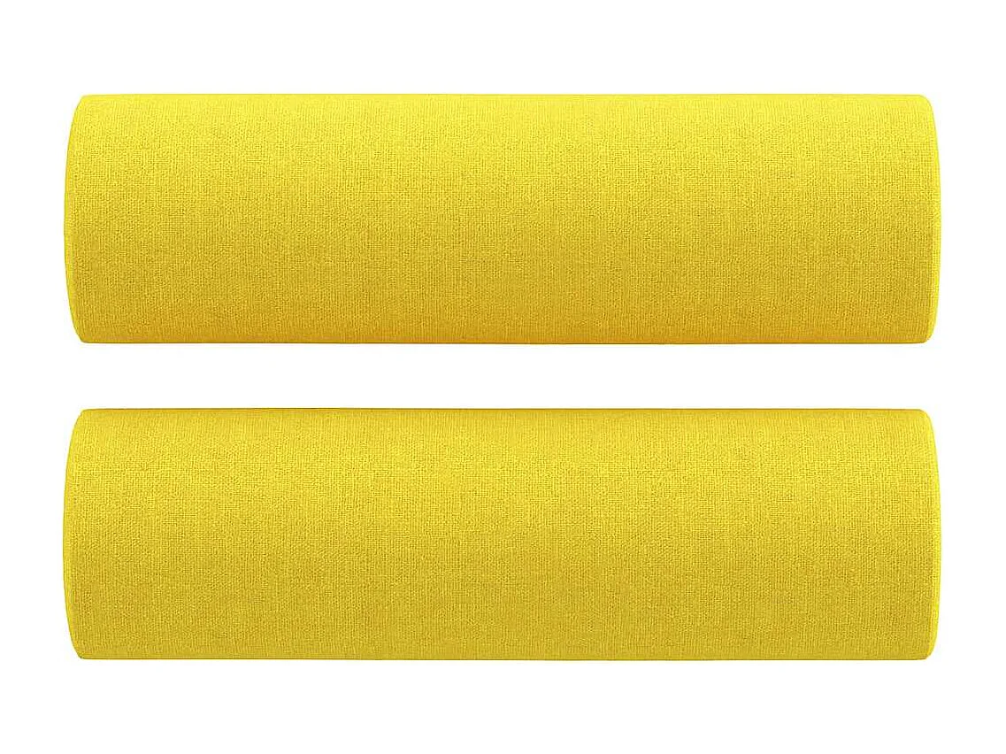 Ensemble de canapés 3 pcs avec coussins jaune clair tissu