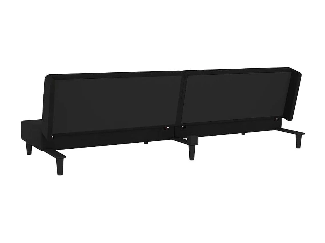 Schlafsofa 2-Sitzer mit 2 Kissen Schwarz Samt