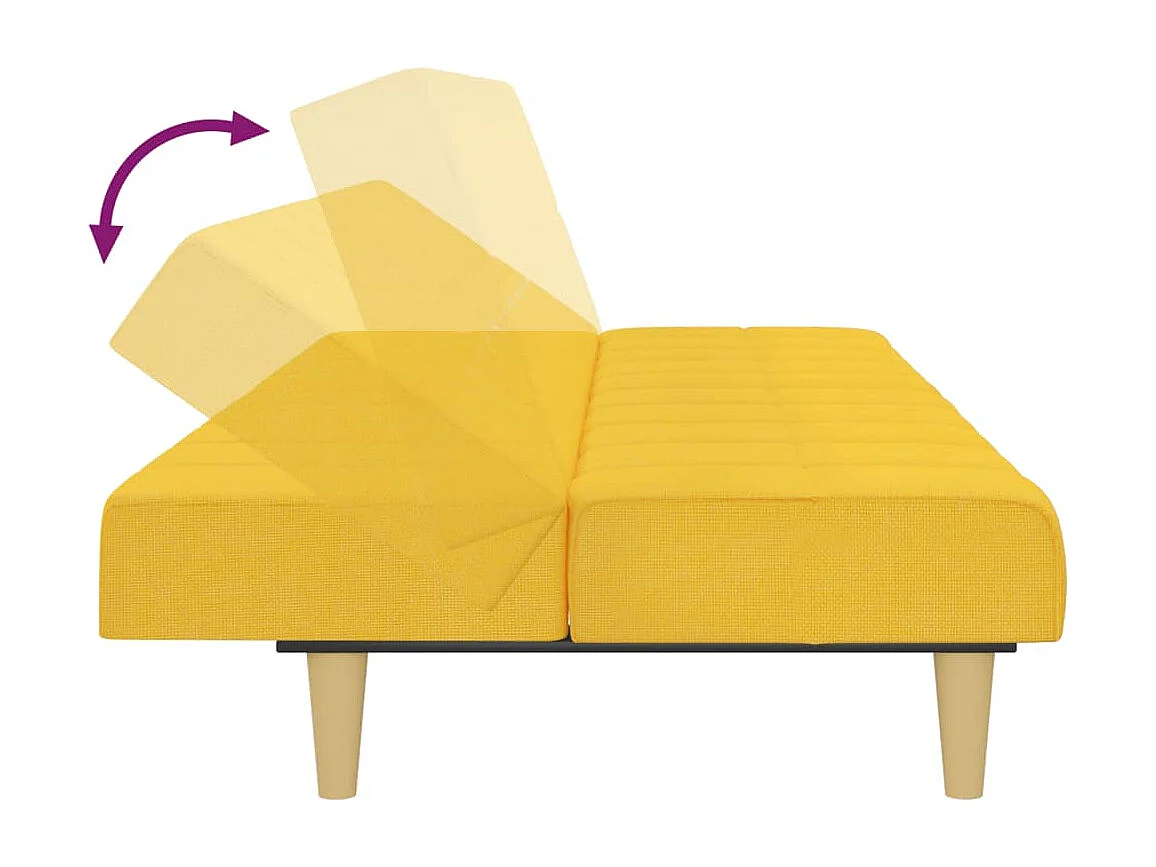Schlafsofa 2-Sitzer Gelb Stoff
