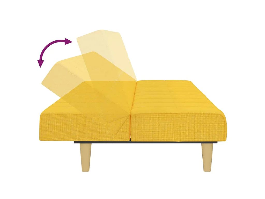 Schlafsofa 2-Sitzer Gelb Stoff