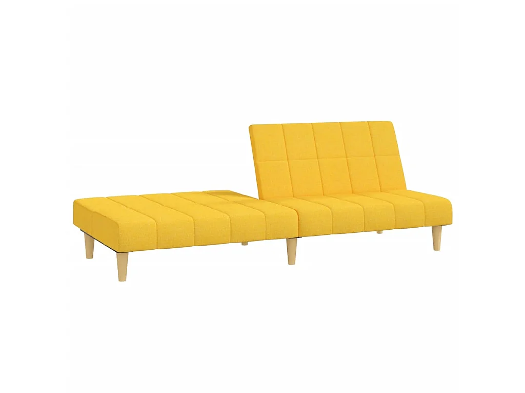 Canapé convertible clic-clac 2 places en tissu jaune