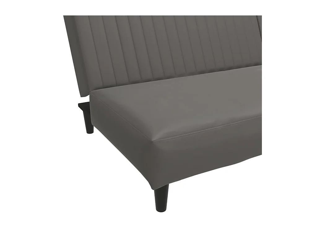 Canapé-lit 2 places gris similicuir