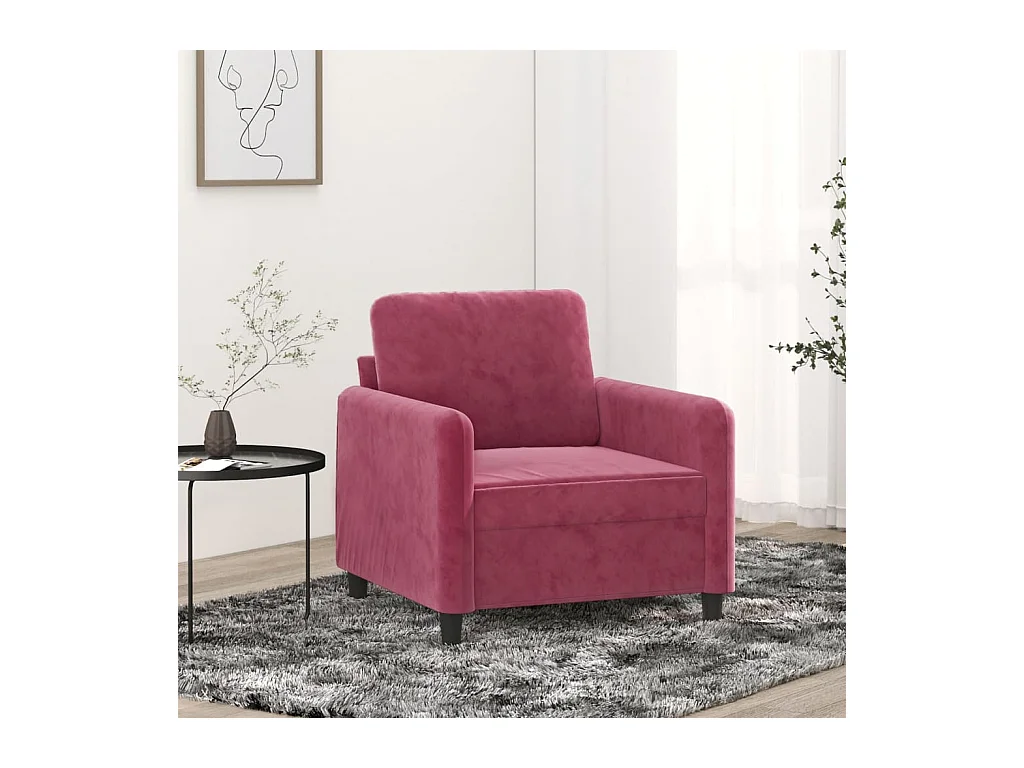 Fauteuil Rouge bordeaux 60 cm Velours