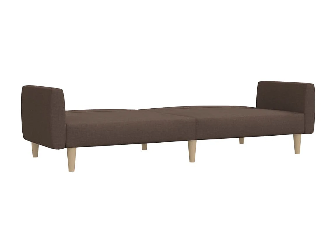 Sofá-cama de 2 lugares tecido cinzento-acastanhado