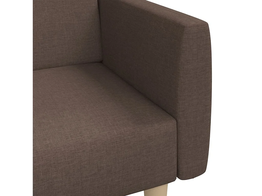 Sofá-cama de 2 lugares tecido cinzento-acastanhado