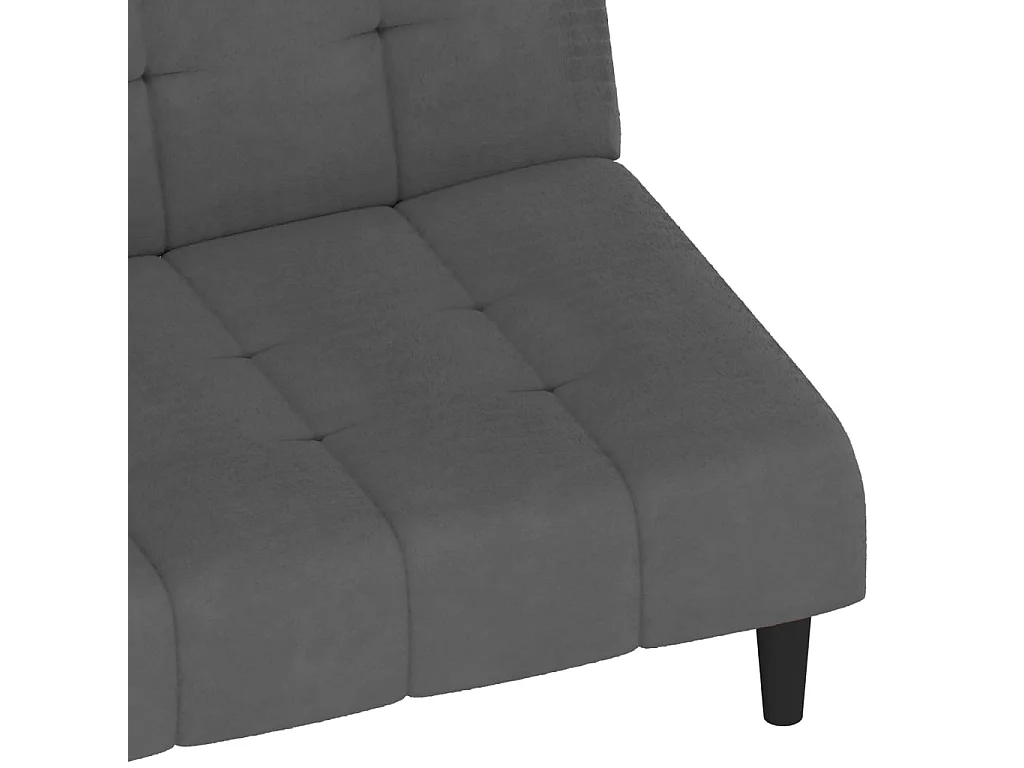 Schlafsofa 2-Sitzer Dunkelgrau Samt