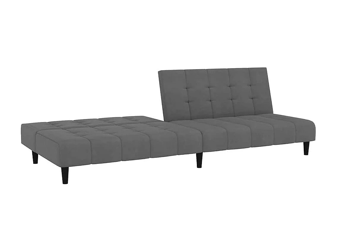 Sofá cama de 2 plazas terciopelo gris oscuro