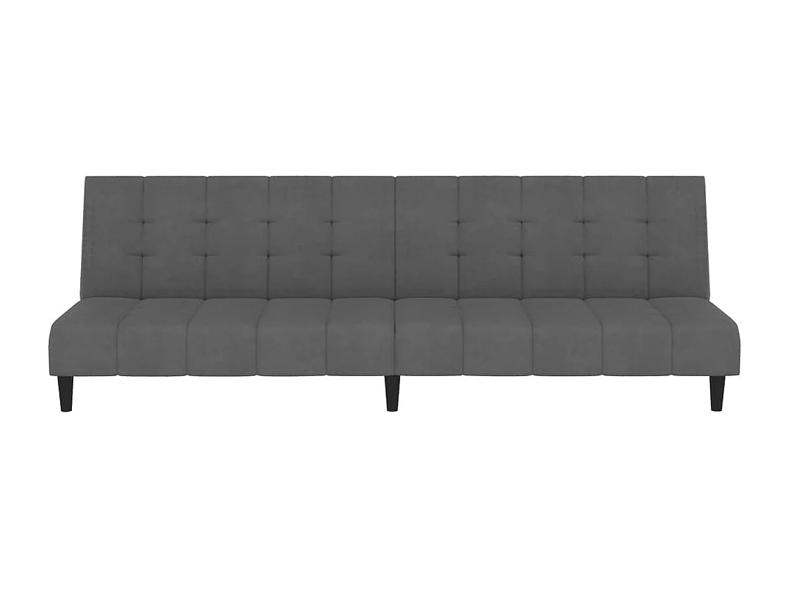 Sofá cama de 2 plazas terciopelo gris oscuro