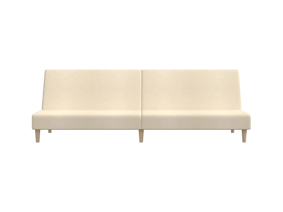 Schlafsofa 2-Sitzer Creme Stoff