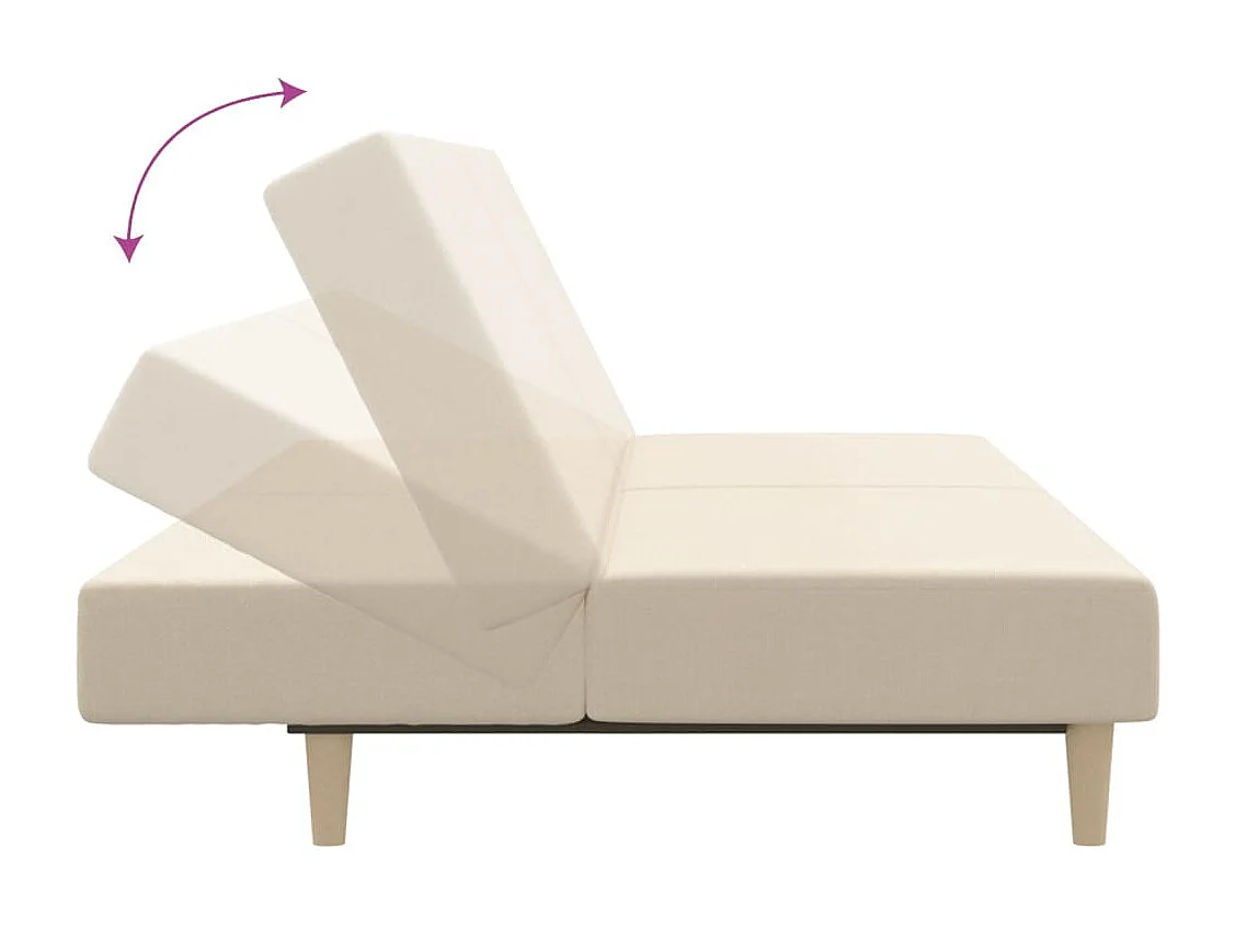 Schlafsofa 2-Sitzer Creme Stoff
