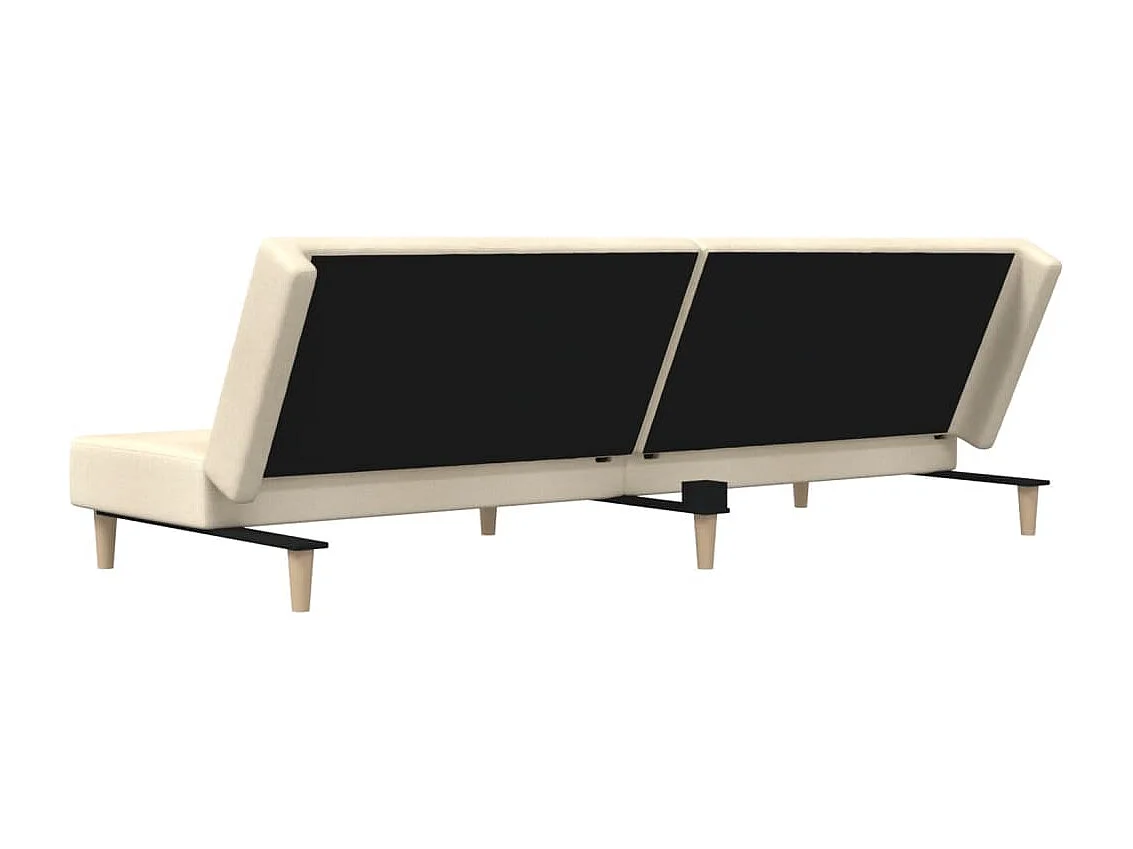 Schlafsofa 2-Sitzer Creme Stoff