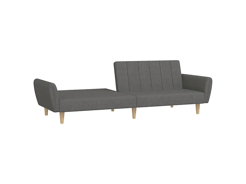 Canapé-lit à 2 places gris clair tissu