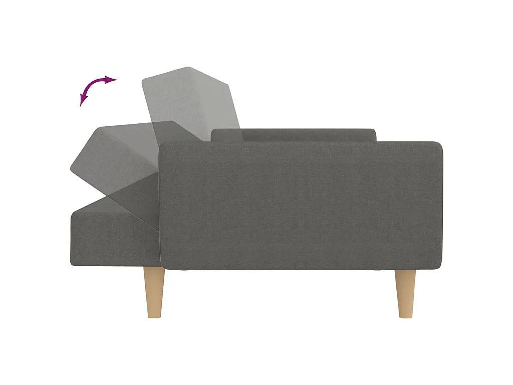 Canapé-lit à 2 places gris clair tissu