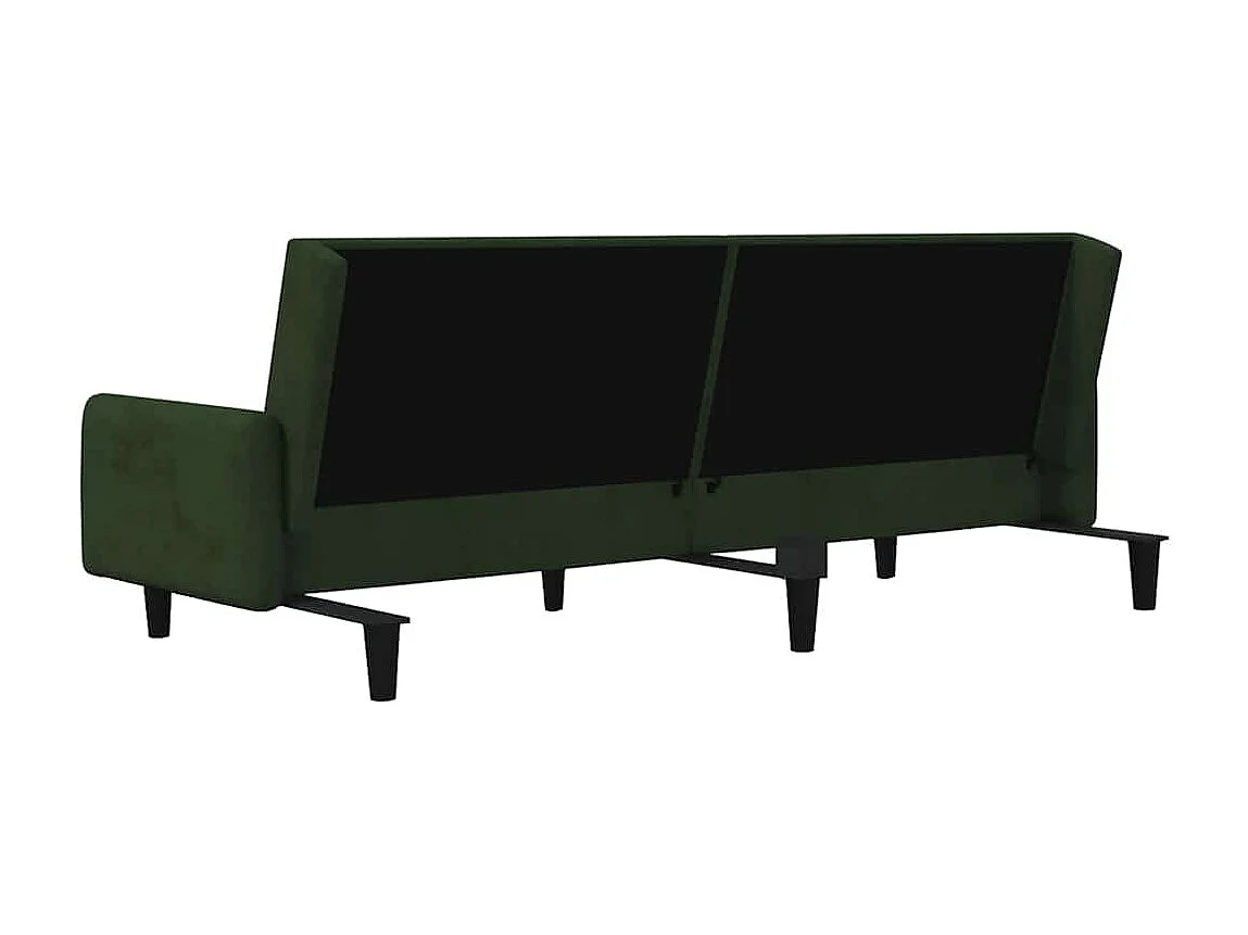 Slaapbank 2-zits fluweel donkergroen