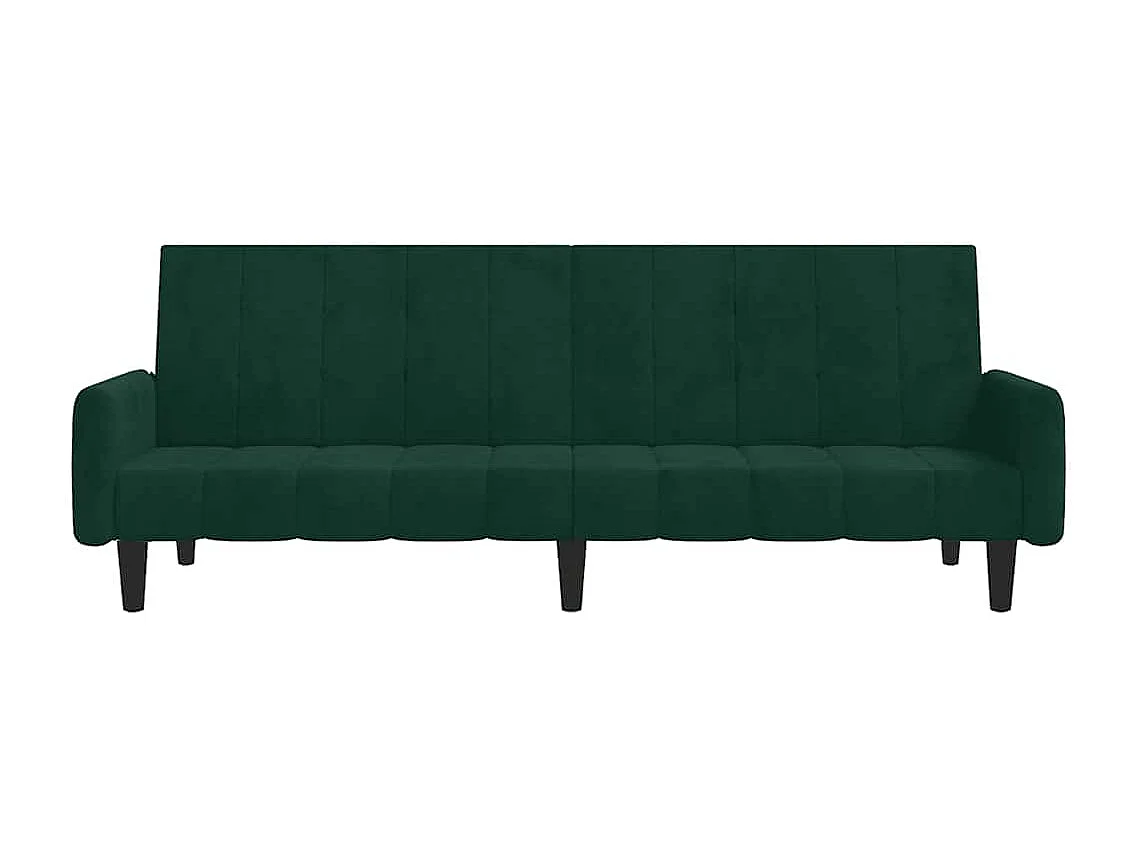 Schlafsofa 2-Sitzer Dunkelgrün Samt