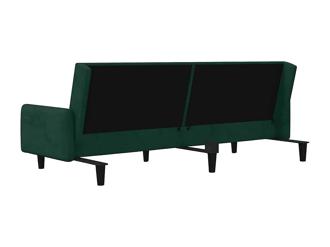 Schlafsofa 2-Sitzer Dunkelgrün Samt