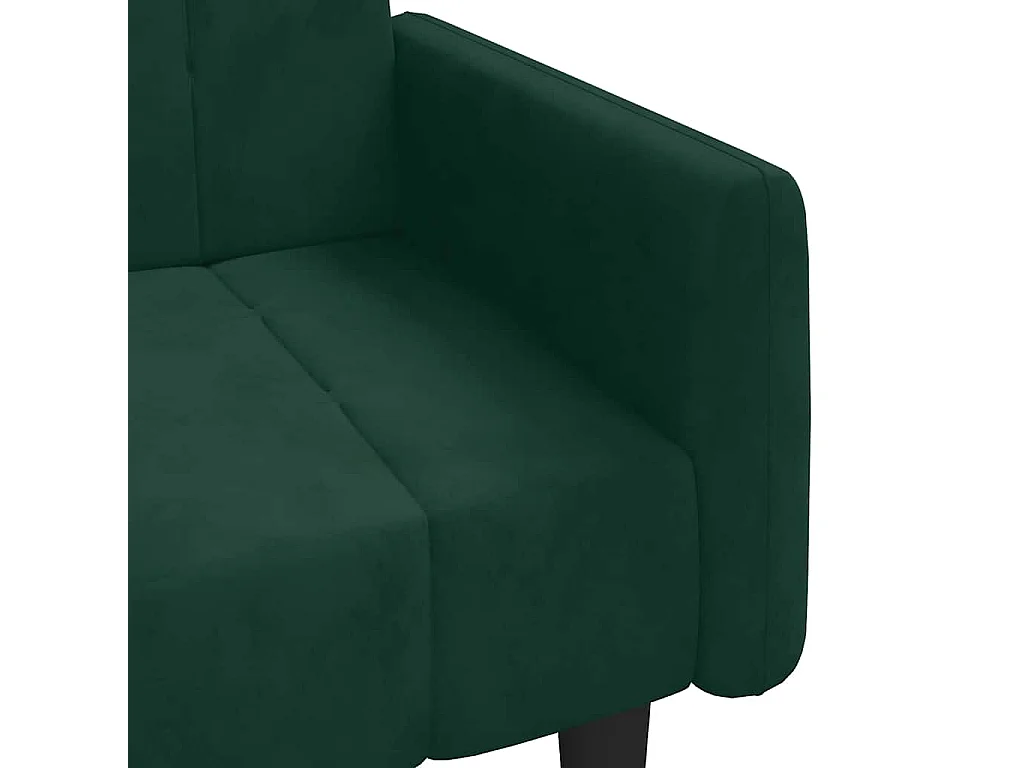 Schlafsofa 2-Sitzer Dunkelgrün Samt