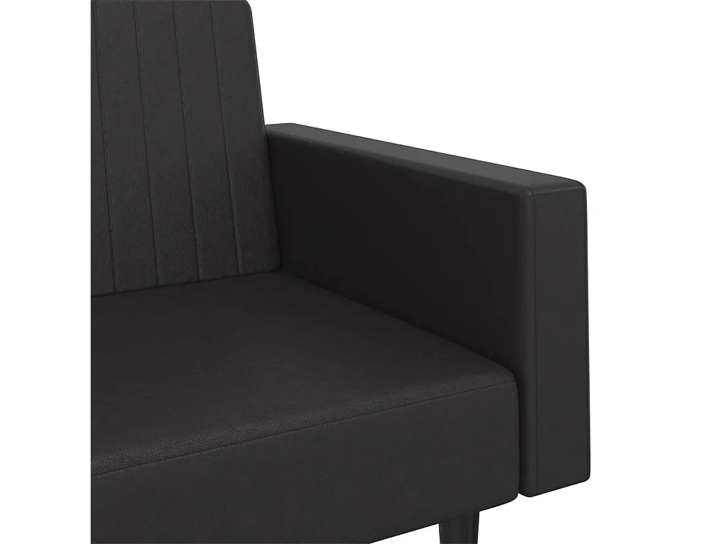 Slaapbank 2-zits kunstleer zwart