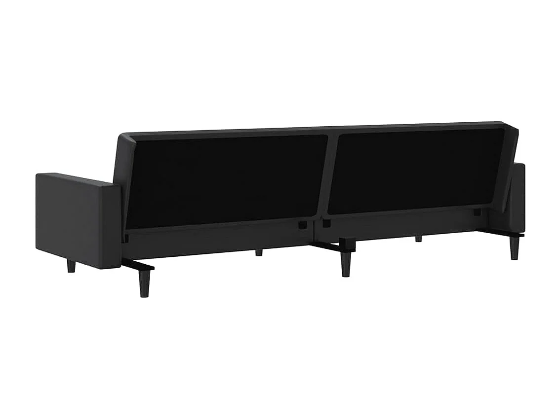 Canapé-lit 2 places noir similicuir