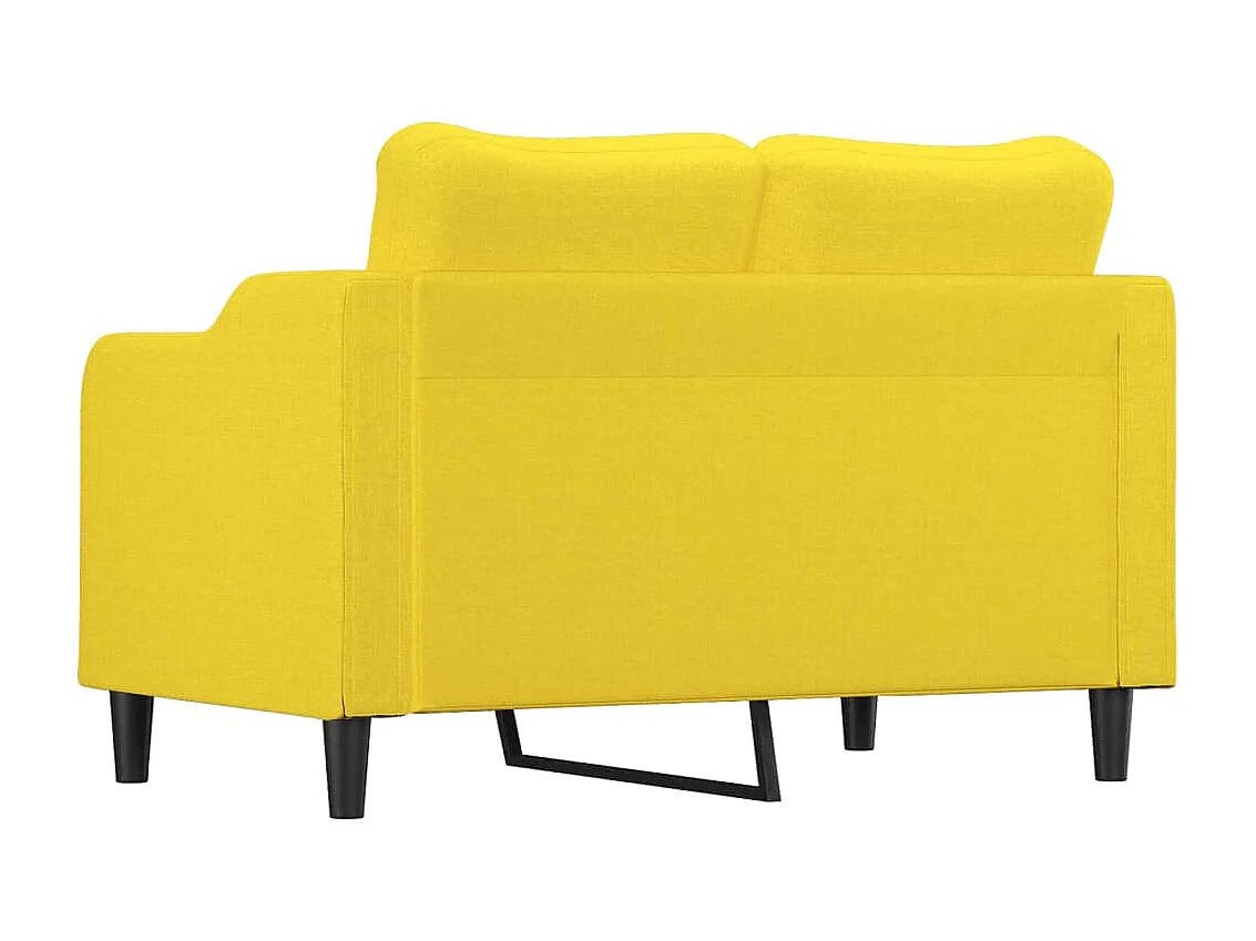 Sofá de 2 lugares 120 cm tecido amarelo-claro