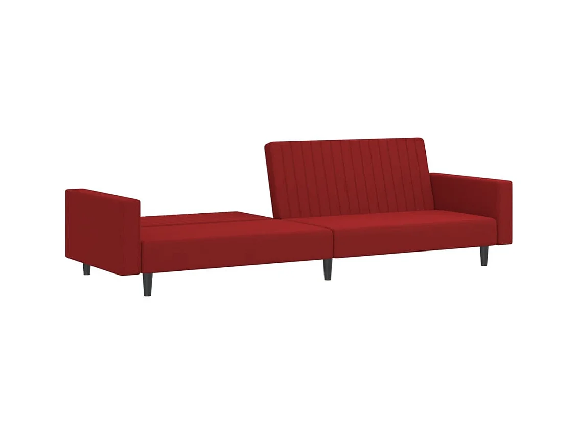 Schlafsofa 2-Sitzer Weinrot Samt