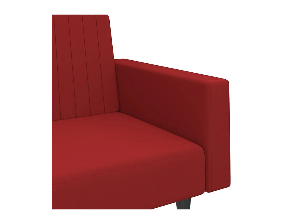 Schlafsofa 2-Sitzer Weinrot Samt