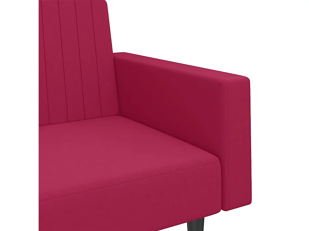 Sofá cama de 2 plazas terciopelo color vino tinto