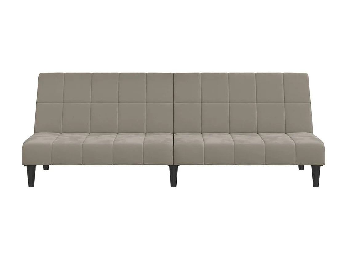 Schlafsofa 2-Sitzer Hellgrau Samt