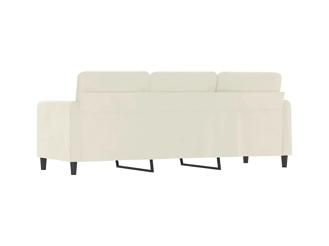 Sofá de 3 plazas terciopelo color crema 180 cm