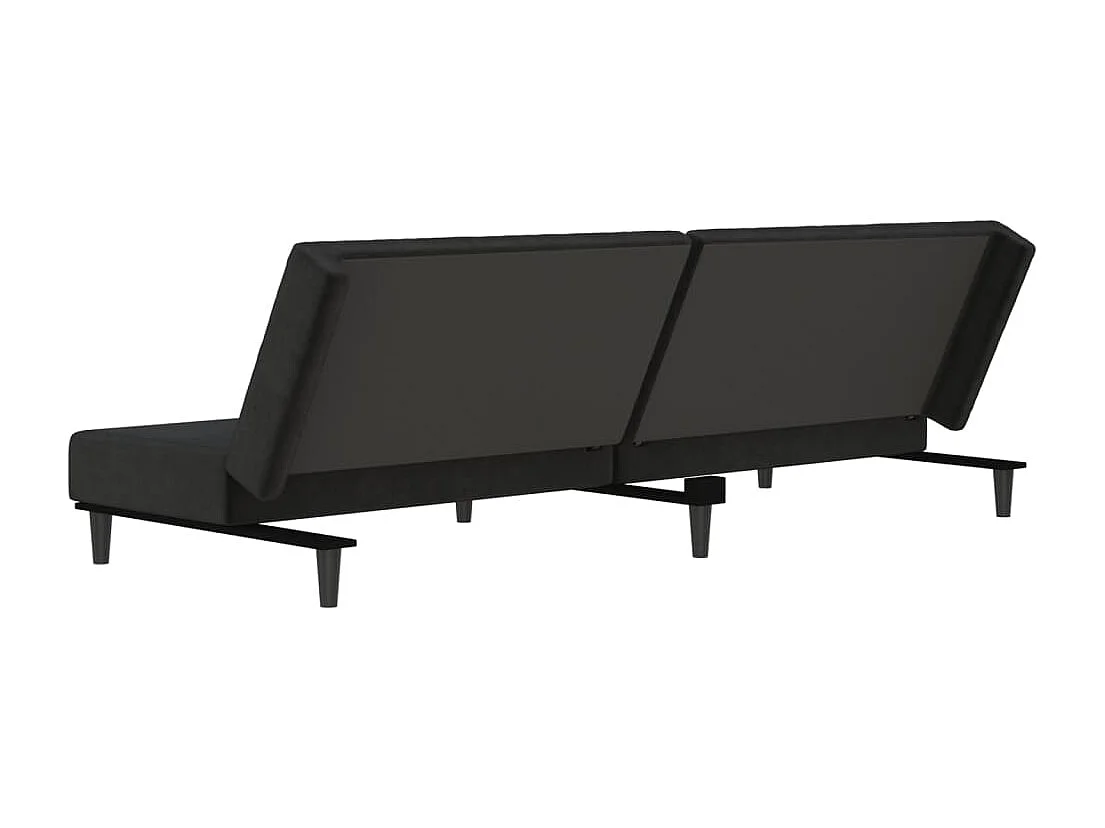 Sofá cama de 2 plazas terciopelo negro