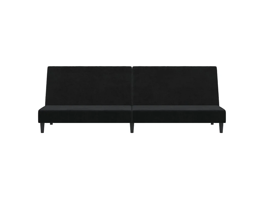 Canapé-lit 2 places noir velours