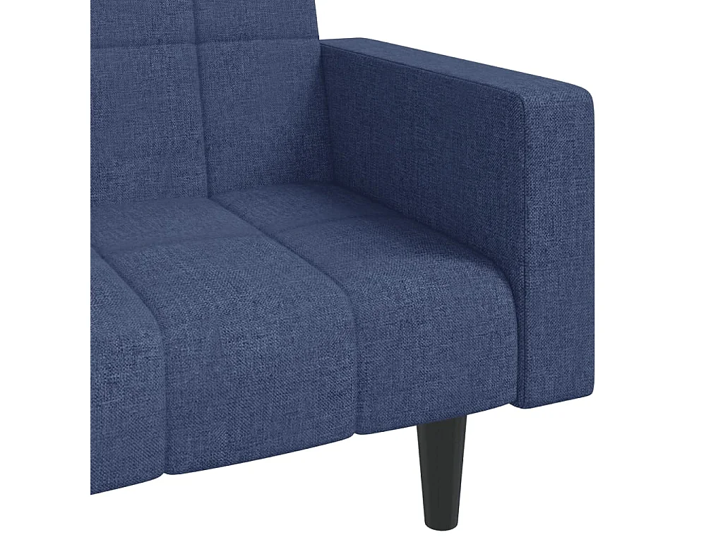 Slaapbank 2-zits met 2 kussens stof blauw