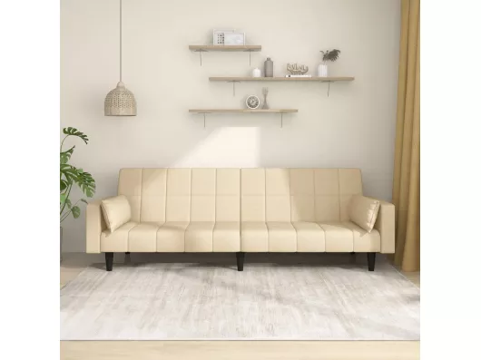 Kauf Unique Schlafsofa 2-Sitzer mit 2 Kissen Creme Stoff